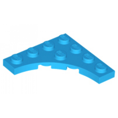 dark azure plate modified 4 x 4 with 3 x 3 curved cutout