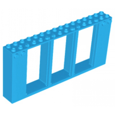 dark azure door frame 2 x 16 x 6 with 3 openings and 2 studs on either side on front