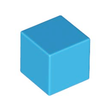 dark azure minifigure head modified small cube plain