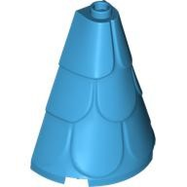 dark azure tower roof 2 x 4 x 4 half cone shaped with roof tiles