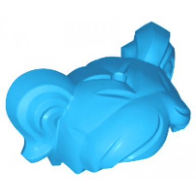 dark azure minifigure hair short parted with two pigtails hole on top