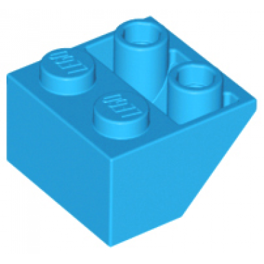 dark azure slope inverted 45 2 x 2 with flat bottom pin