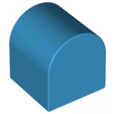 dark azure duplo brick 2 x 2 x 2 slope curved double