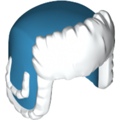 dark azure minifigure headgear ushanka hat with molded white fur lining pattern