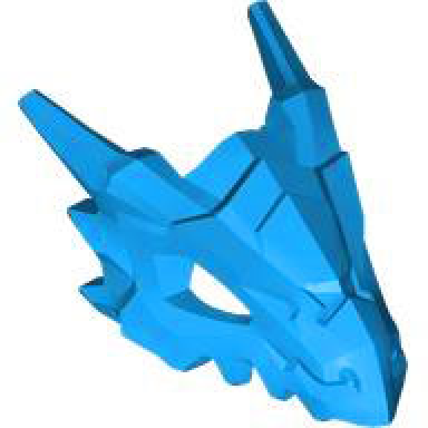 dark azure dragon head ninjago jaw upper with horns and large eye openings