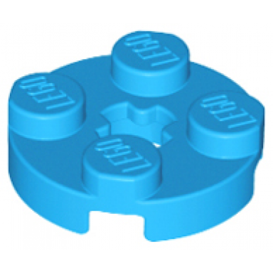 dark azure plate round 2 x 2 with axle hole