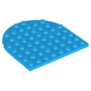 dark azure plate round 8 x 8 rounded end