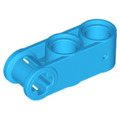 dark azure technic axle and pin connector perpendicular 3l with 2 pin holes