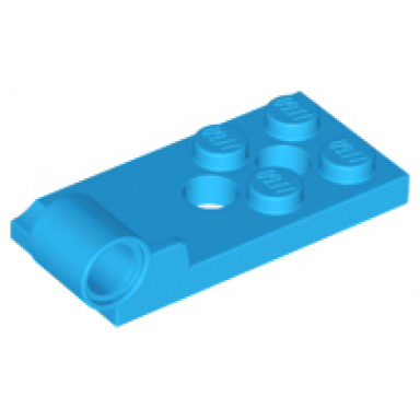 dark azure hinge plate 2 x 4 with pin hole and 2 holes - bottom