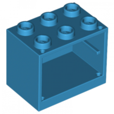 dark azure container cupboard 2 x 3 x 2 - hollow studs