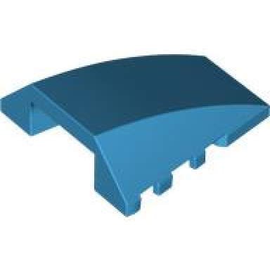 dark azure wedge 4 x 4 triple curved no studs