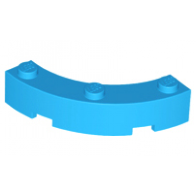 dark azure brick round corner 4 x 4 macaroni with 3 studs