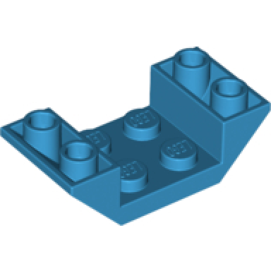 dark azure slope inverted 45 4 x 2 double with 2 x 2 cutout