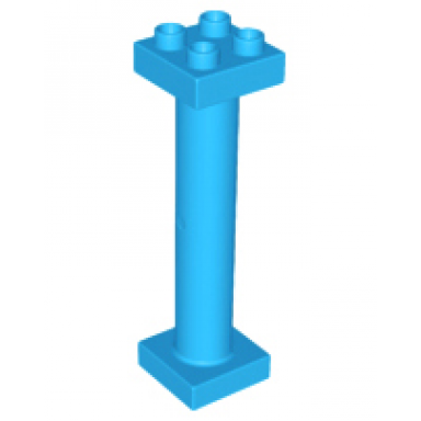 dark azure duplo support column 2 x 2 x 6 round with open latticed back