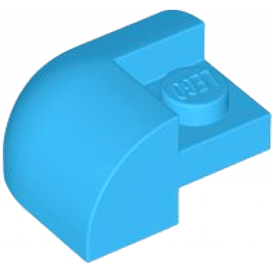 dark azure slope curved 2 x 2 corner round with recessed stud
