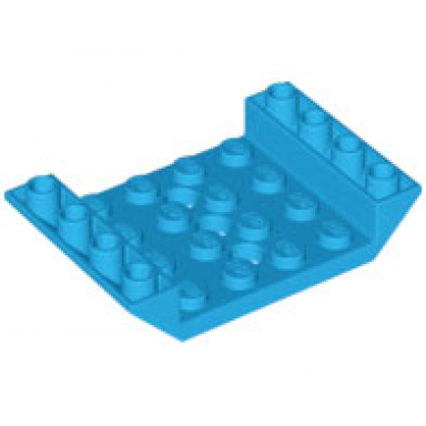 dark azure slope inverted 45 6 x 4 double with 4 x 4 cutout and 3 holes