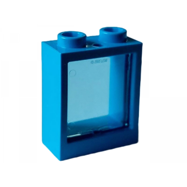 dark azure window 1 x 2 x 2 flat front with trans-light blue glass 60592 60601