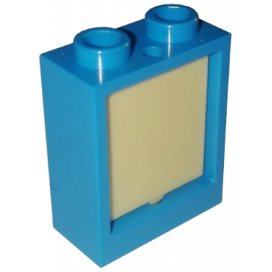 dark azure window 1 x 2 x 2 flat front with tan glass 60592 60601