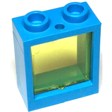 dark azure window 1 x 2 x 2 flat front with trans-yellow glass 60592 60601