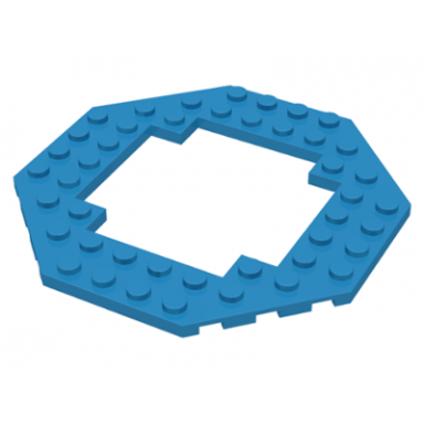 dark azure plate modified 10 x 10 octagonal with 6 x 6 open center