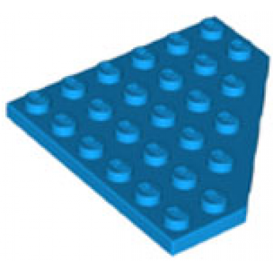 dark azure wedge plate 6 x 6 cut corner