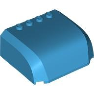 dark azure windscreen 5 x 6 x 2 curved top canopy with 4 studs