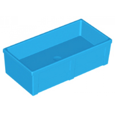 dark azure duplo animal accessory feeding trough 2 x 4 x 1 with straight sides