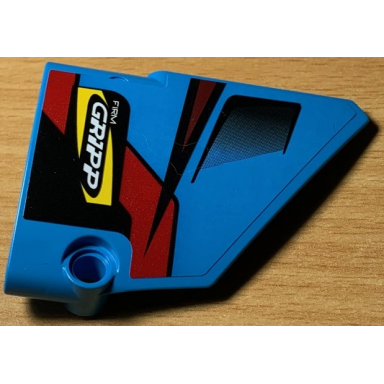 dark azure technic panel fairing 14 large short smooth side b with firm gripp white vent and red black and dark red lines pattern sticker - set 42077