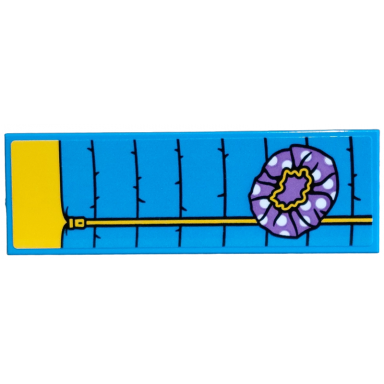 dark azure tile 2 x 6 with sleeping bag with yellow inside and zipper medium lavender shower cap with white dots pattern sticker - set 42654