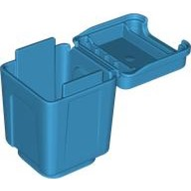 dark azure duplo container garbage can with lid
