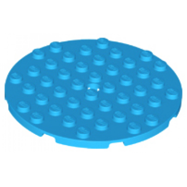 dark azure plate round 8 x 8 with hole