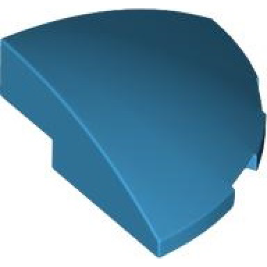 dark azure slope curved 3 x 3 corner round