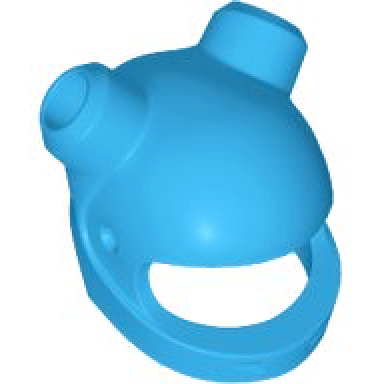 dark azure minifigure headgear helmet motorcycle with 2 angled holes for bars