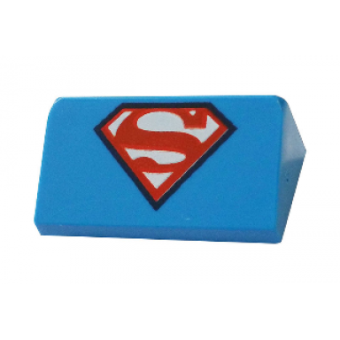 dark azure slope 30 1 x 2 x 2 3 with superheroes superman s logo pattern