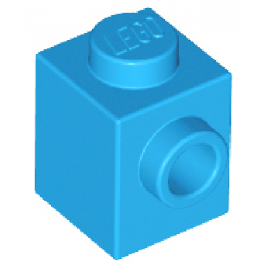 dark azure brick modified 1 x 1 with stud on side