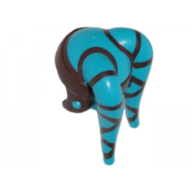 dark azure minifigure headgear headdress sw twilek with dark brown aayla secura pattern