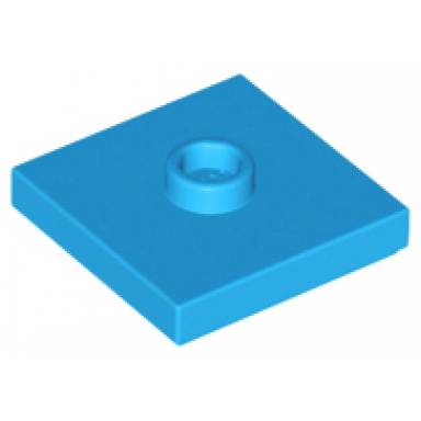dark azure plate modified 2 x 2 with groove and 1 stud in center jumper