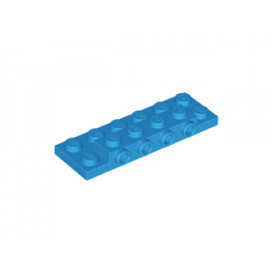 dark azure plate modified 2 x 6 x 2 3 with 4 studs on side