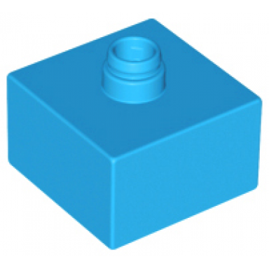 dark azure duplo brick 2 x 2 with top pin