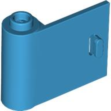 dark azure door 1 x 3 x 2 left - open between top and bottom hinge