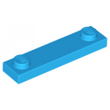 dark azure plate modified 1 x 4 with 2 studs without groove