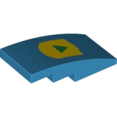 dark azure slope curved 4 x 2 with triangle on yellow background pattern boost play button