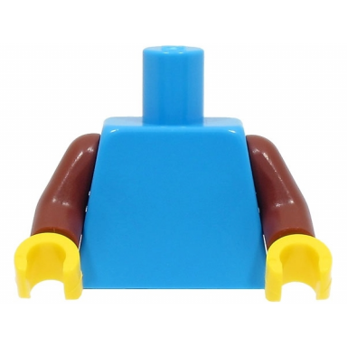 dark azure torso plain reddish brown arms yellow hands bam