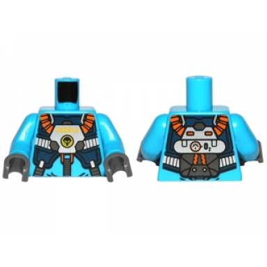 dark azure torso alien conquest adu soldier with protection vest and breathing apparatus pattern dark azure arms dark bluish gray hands