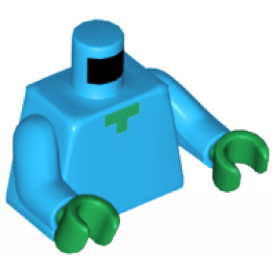 dark azure torso pixelated green neck pattern minecraft zombie dark azure arms green hands