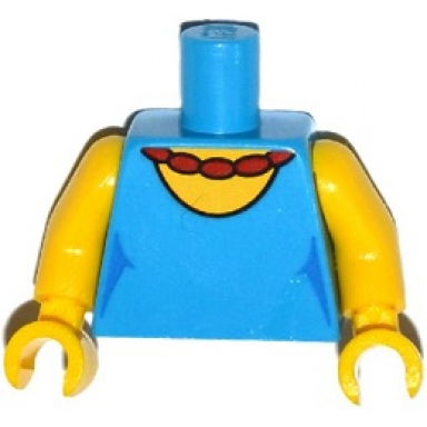 dark azure torso simpsons dress with round neckline and red necklace pattern yellow arms yellow hands
