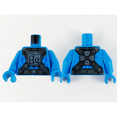 dark azure torso pearl dark gray and silver belt and crossbelt chinese logogram é silver pattern dark azure arms dark azure hands