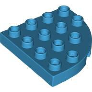 dark azure duplo plate round corner 4 x 4