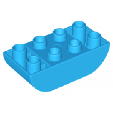 dark azure duplo brick 2 x 4 slope curved inverted double