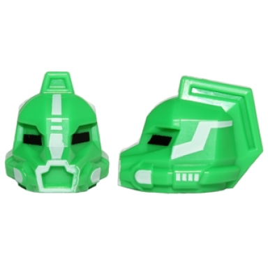 minifigure head modified galaxy squad robot with crest and white pattern